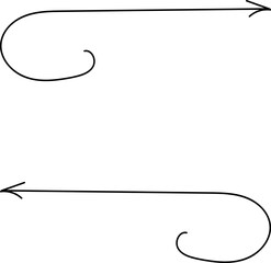 Grunge Sketch Handmade Watercolor Doodle Arrow Set. Creative illustration of black hand drawn arrows set isolated on background.