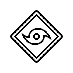 emergency warning hurricane disaster line icon vector. emergency warning hurricane disaster sign. isolated contour symbol black illustration