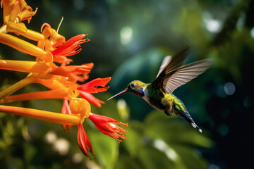 Fototapeta premium hummingbird in the tropical forest