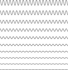 Water wave, sea wave, Wavy line set. Line water waves icon, sign vector. Set of seamless wavy - curvy and zigzag - criss cross horizontal lines. Water logo, symbol or sign collection.