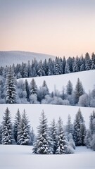Winter forest with snow-covered trees