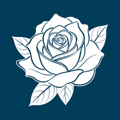 beautiful rose flower vector art illustrator