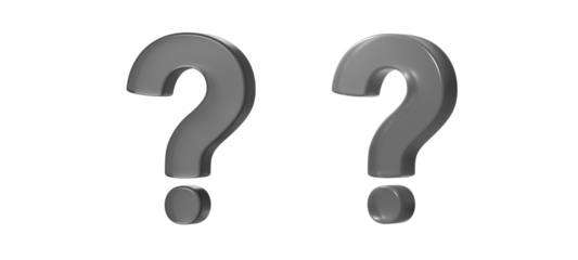 3D question mark in black with a little transparency and gloss	