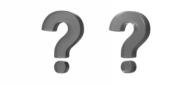 3D question mark in black with a little transparency and gloss	