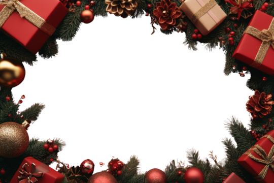 PNG Christmas and New Year christmas decorations background.