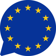 Chat Icon on European Union Flag