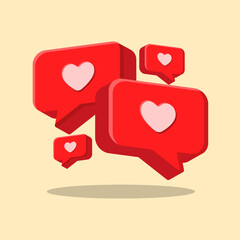 love notification in vector