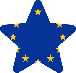 European Union Flag In Star Shape