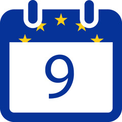 European Union Flag On Date in Calender icon