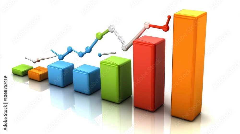 Poster colorful data visualization and growth chart design