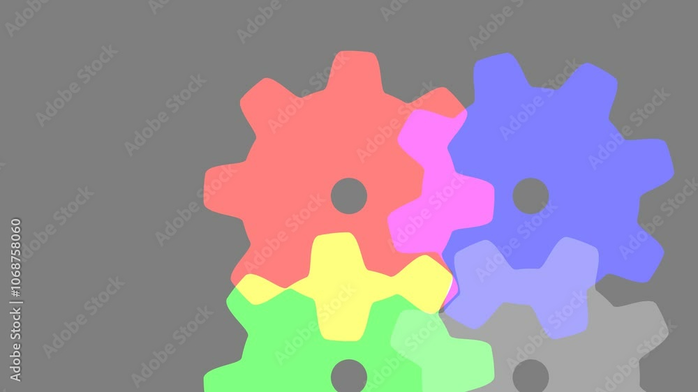 Aufkleber Dynamic Colorful Gear Patterns with Elegant Overlays and Motion Fluidity
