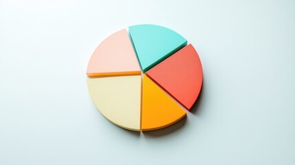 Obraz premium Colorful Pie Chart on a Light Background
