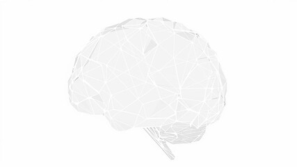 Intricate white lines crisscross an abstract brain shape, neurology, brain waves, neural network