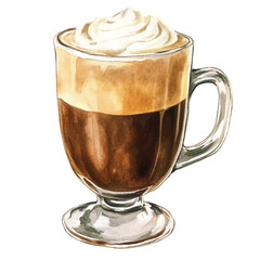 coffee drink watercolor clipart illustration