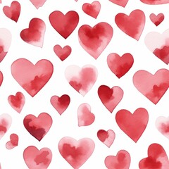 Watercolor heart pattern for valentine's day greeting cards and crafts
