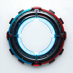 cyberpunk style futuristic border, perfect circle,