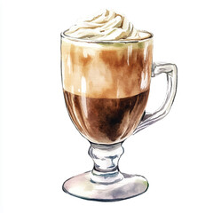 coffee drink watercolor clipart illustration