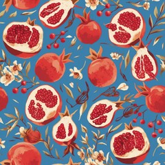 seamless pattern with pomegranate 