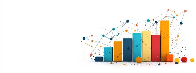 Obraz premium A colorful graph with a white background