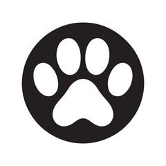 Cat or dog paw icon. Paw icon. Dog, cat paw silhouette icon. Paw print vector symbol. Vector illustration.
