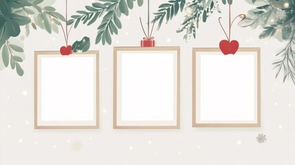 Christmas Frame Mockup: Festive Holiday Photo Template
