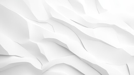 Fototapeta premium Abstract white crumpled paper background texture. Clean, simple, minimalist design for backgrounds, presentations, and branding.