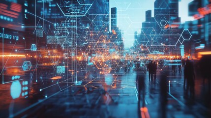 Geometric hexagonal backdrop for advanced tech concepts, communication designs, and futuristic games. A grid of sci-fi hexagons makes up this abstract, high-tech illustration. 