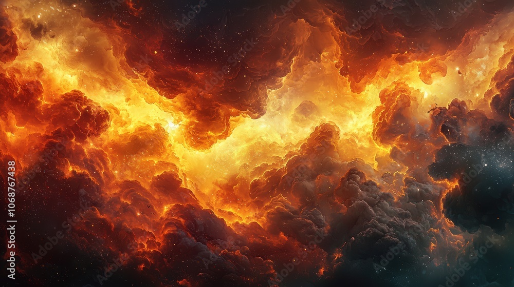 Canvas Prints fiery clouds in space