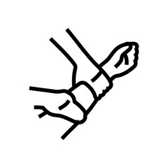 arms massage therapy line icon vector. arms massage therapy sign. isolated contour symbol black illustration