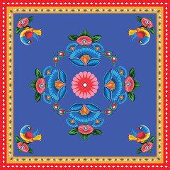 A set of floral borders with a border of flowers Colorful Rickshaw painting