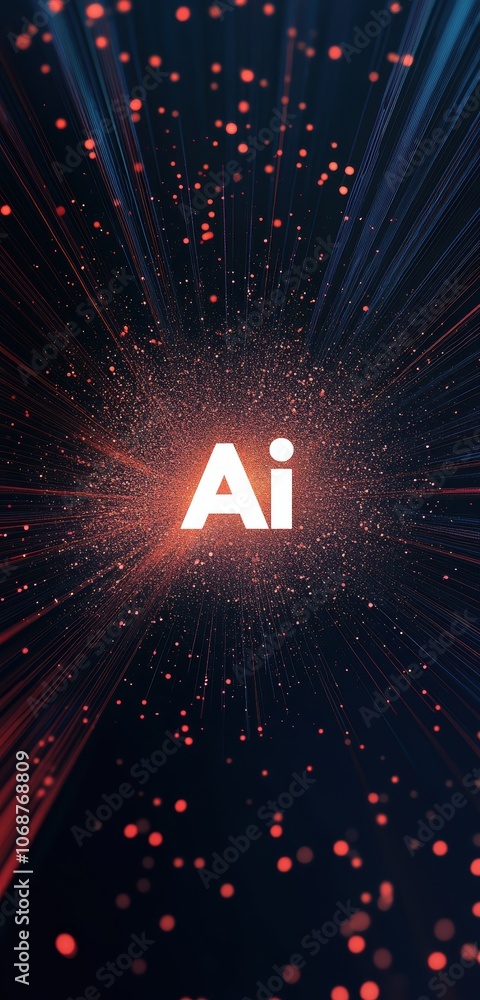 Aufkleber dynamic abstract background showcasing the concept of artificial intelligence with vibrant colors.