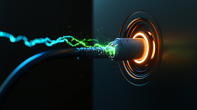 EV charging station for electric car in concept of alternative green energy produced from sustainable resources to supply to charger station in order to reduce CO2 emission. Generative AI