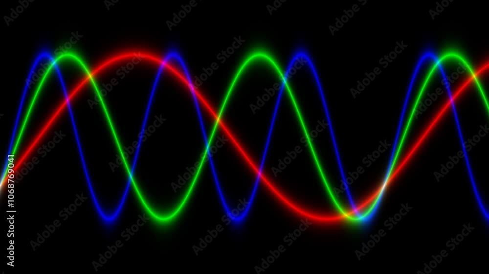 Poster harmonious overlapping waveforms in vibrant colors