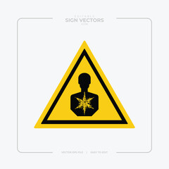 Warning, caution and dangerous area alert attention isolated vector signs and plates. Danger yellow signs for safety, hazard shock, keep out and caution warning and risk zone symbols on sign plates