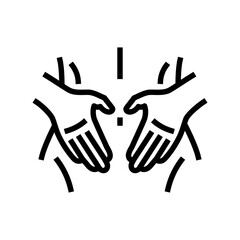 Fototapeta premium abdomen massage therapy line icon vector. abdomen massage therapy sign. isolated contour symbol black illustration