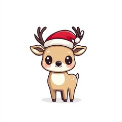 reindeer with santa hat