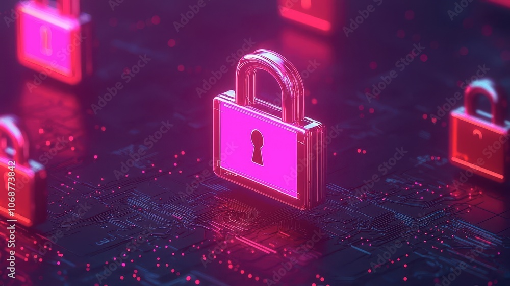 Poster enhancing privacy and data protection understanding risks and the role of padlocks in cybersecurity