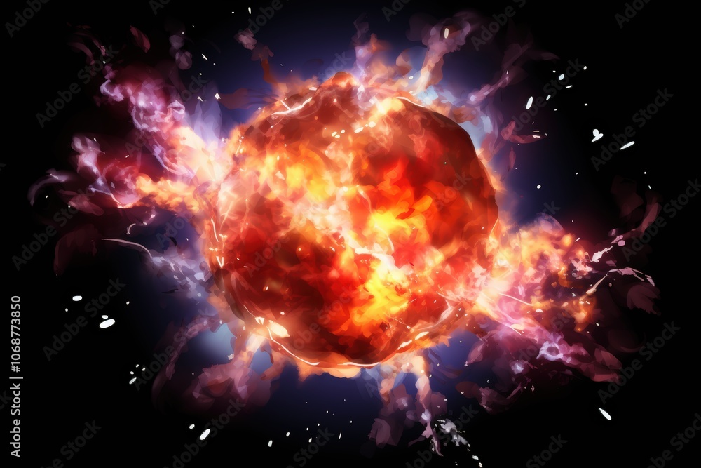 Canvas Prints fiery explosion in space