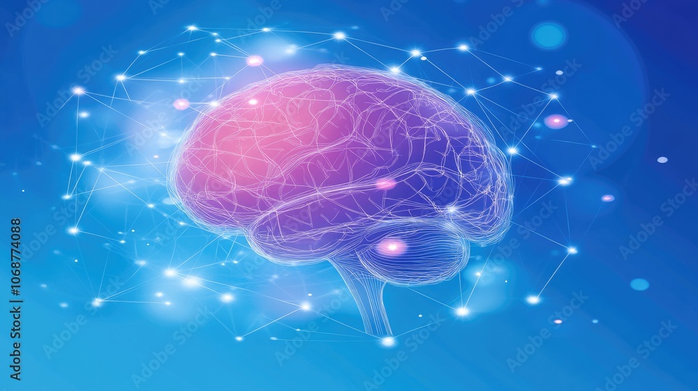 Poster visual representation of brain neural connections