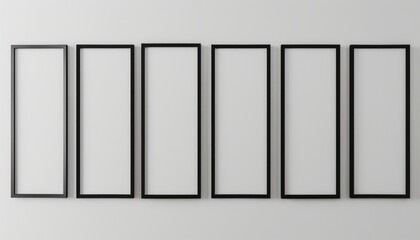 Modern Black Frames Mockup: A Stylish Set of Five for Home Decor