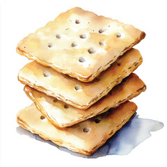 Crackers watercolor clipart illustration