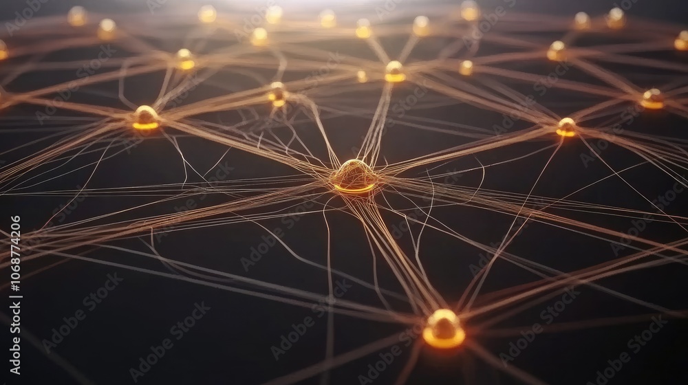 Poster abstract network of connected nodes and lines