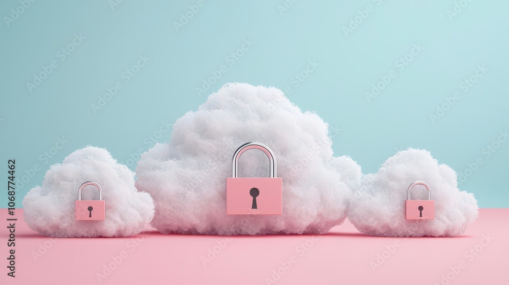 Poster ensure your data privacy protect against risks with secure padlock solutions in the cloud