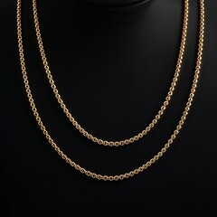  gold Rolo chain elegant and timeless on plain black dark background