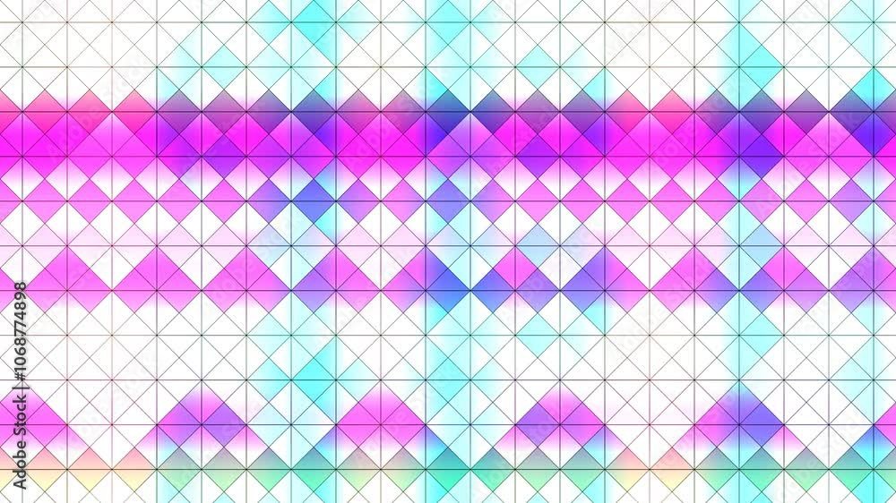 Poster vibrant animated grid of geometric colors and patterns