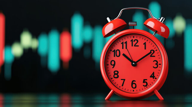 Digital clock counting down with fluctuating stock numbers