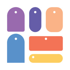 Colorful Blank Tag Vector Illustration Collection.
