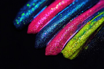 Glitter stripes close up