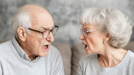 Senior couple experiencing conflict and emotional distress, exploring challenges in aging relationships communication strategies