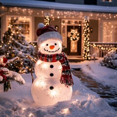 ,House decorated for christmas with christmas light